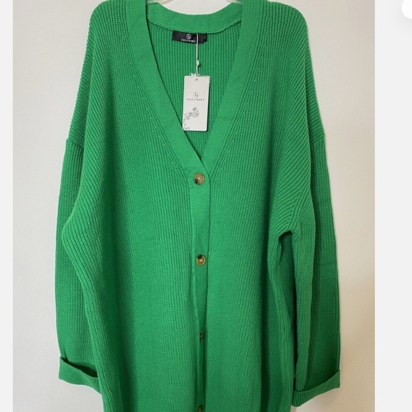 LILLUSORY Sweaters - Bright Green Women's Cardigan